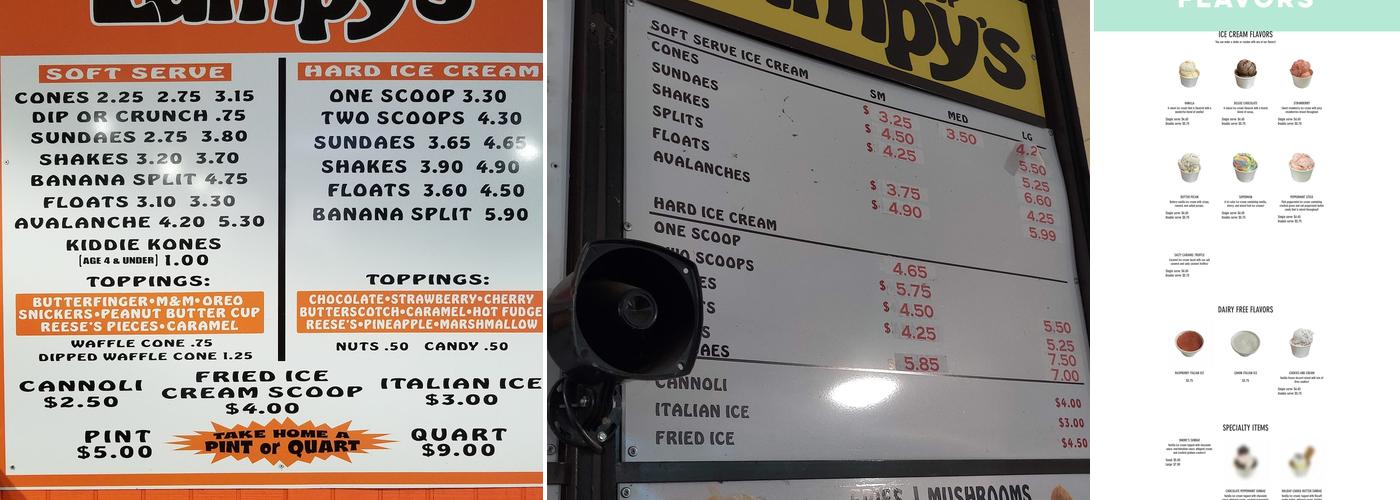 Lumpy's Shake Shop Menu