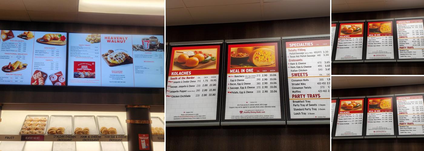 Kolache Factory Menu