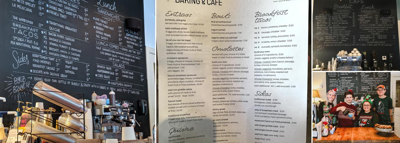 Kraftsmen Baking Menu