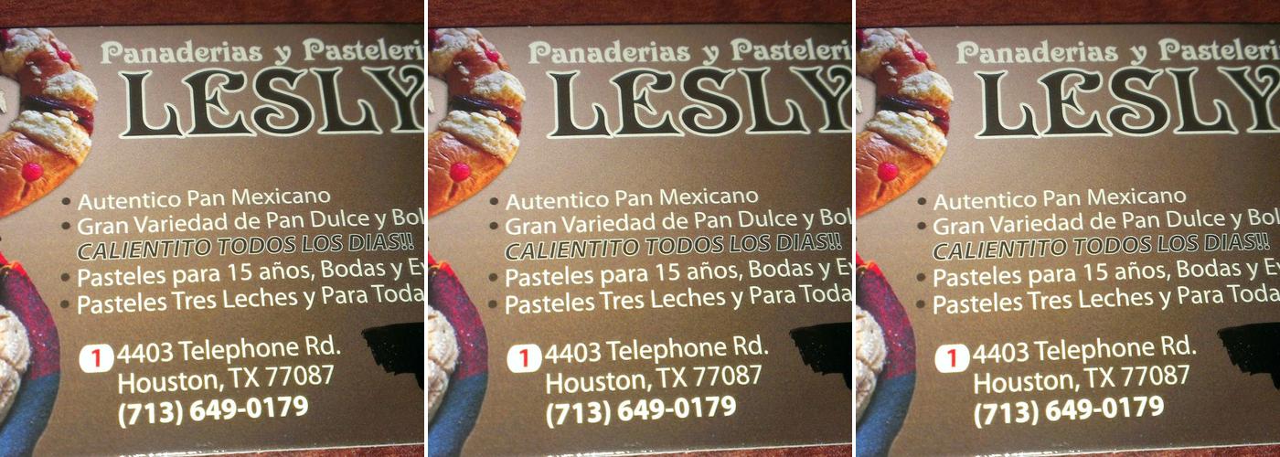 Lesly's Bakery Menu