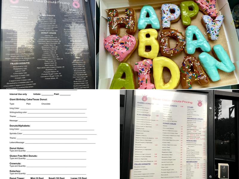 River Oaks Donuts Menu