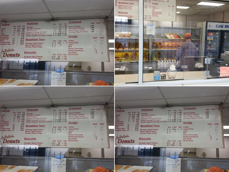 Snowflake Donuts Menu