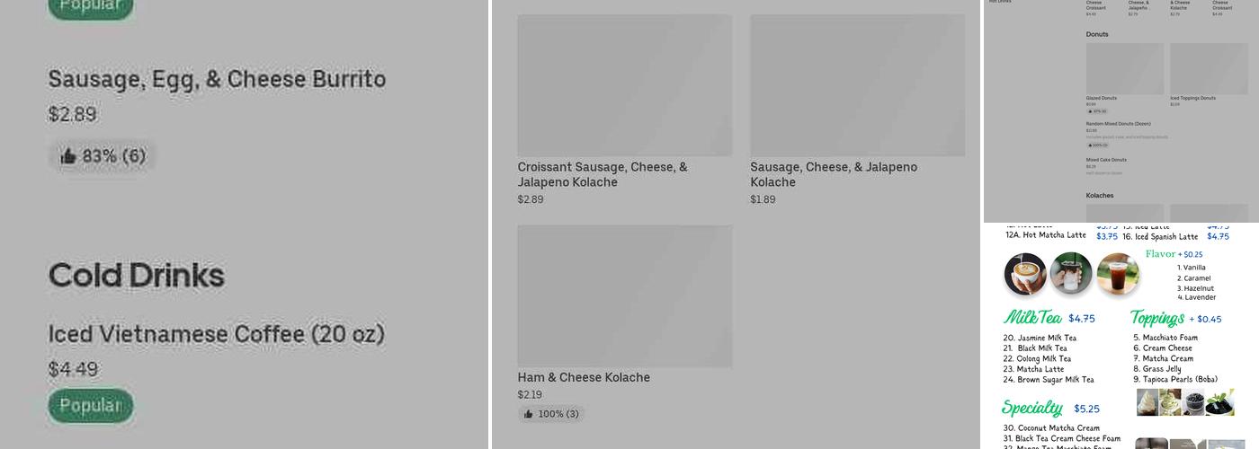 Dawn Donuts Menu