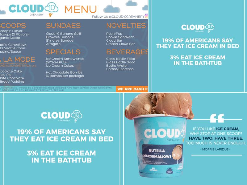Cloud 10 Creamery Menu