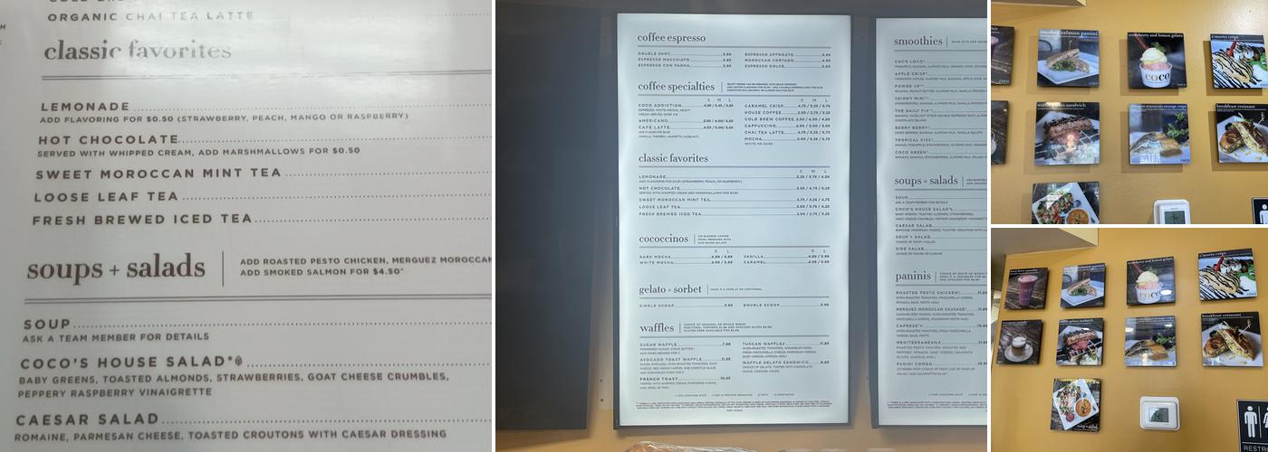 Coco Crepes & Coffee Menu