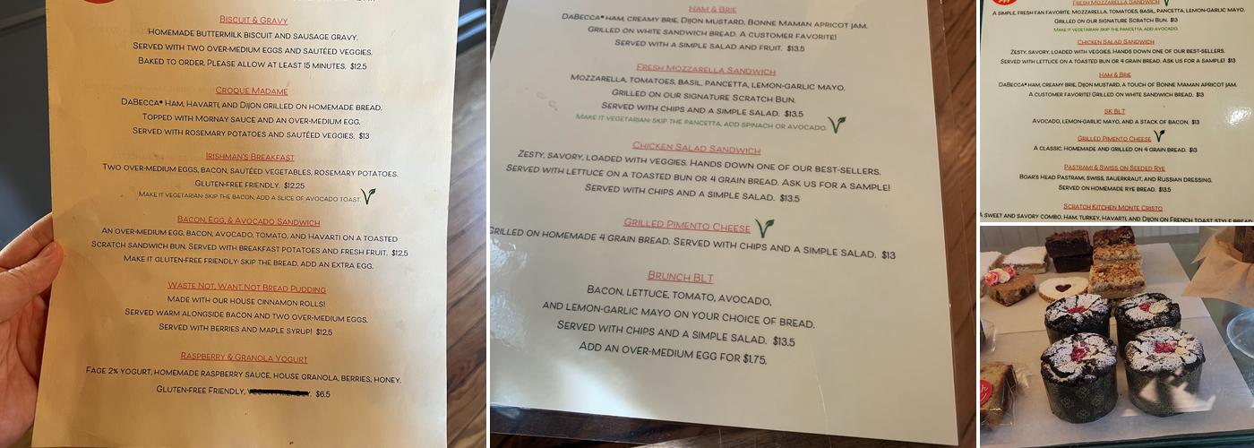 Scratch Kitchen Menu