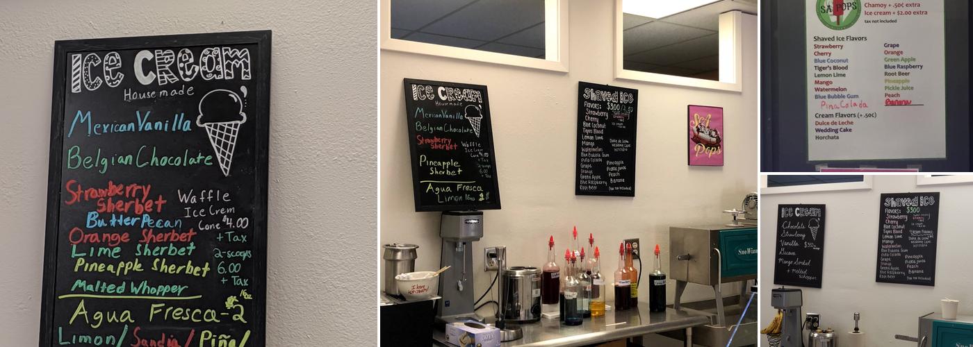 SA Pops Menu