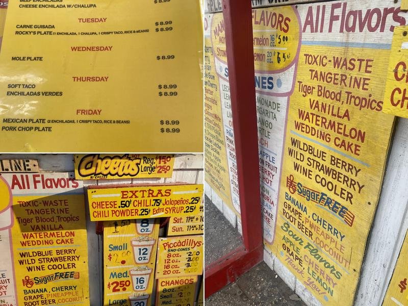 Wizard Sno-Cones Menu