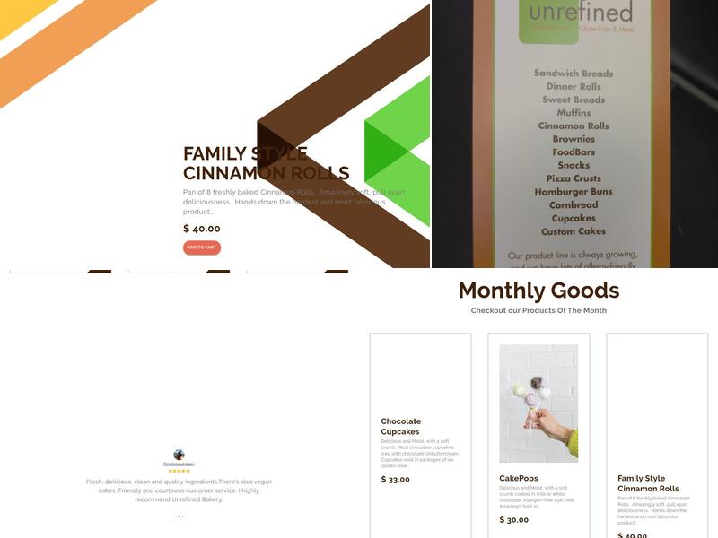 Unrefined Bakery Menu