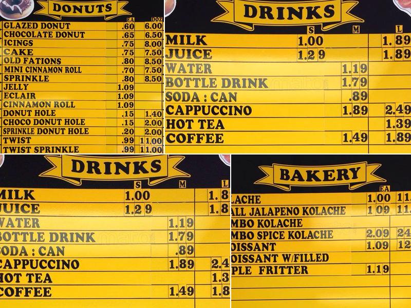 J's Donuts Menu