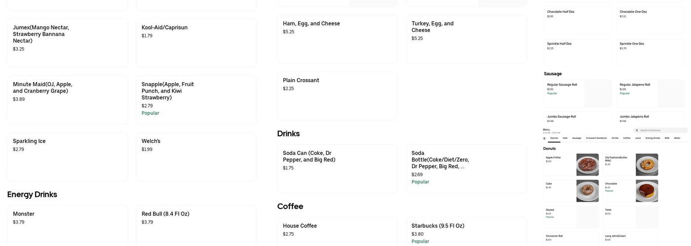 O Donuts Menu