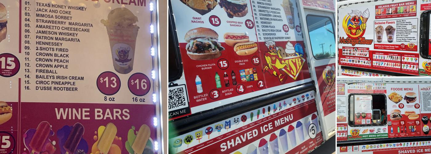 Mr. Sugar Rush Menu