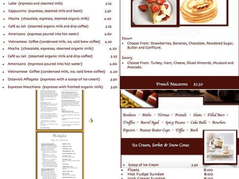 Chocolate Secrets Menu