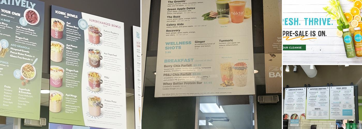 Nekter Juice Bar Menu