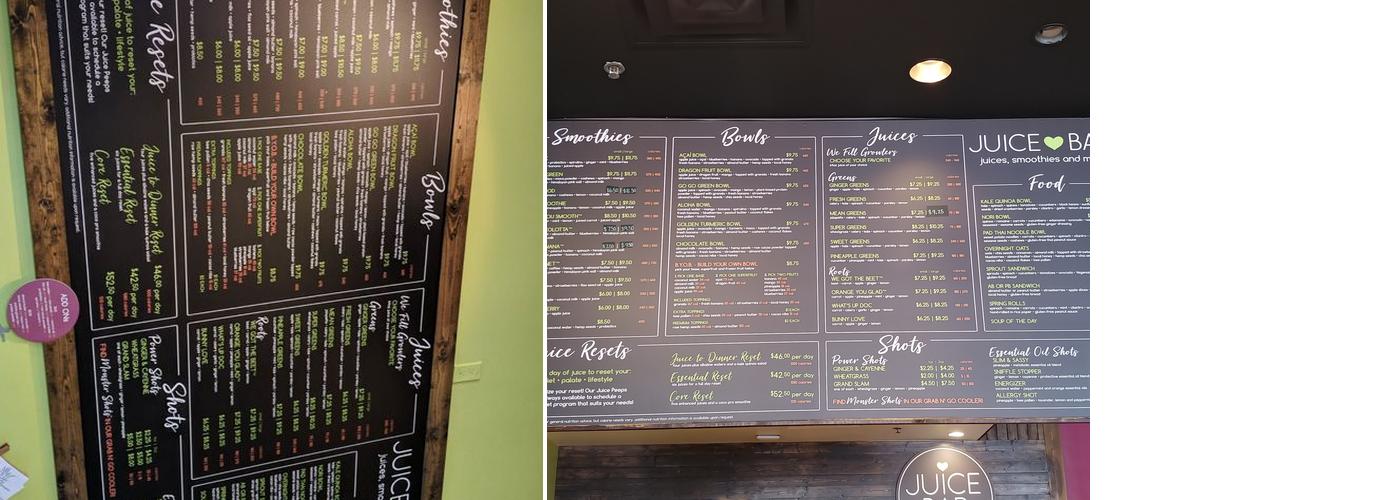 I Love Juice Bar - Plano Menu