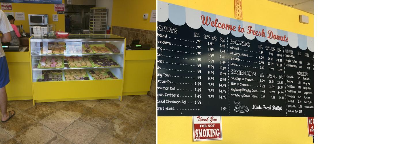 Fresh Donuts Menu