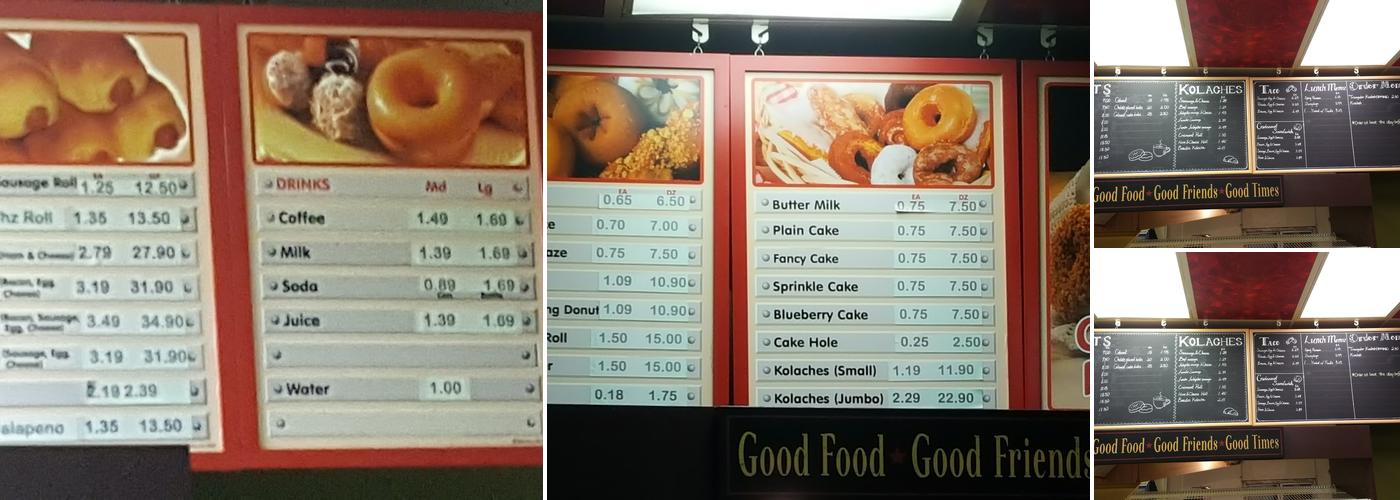 Crown Donuts Menu