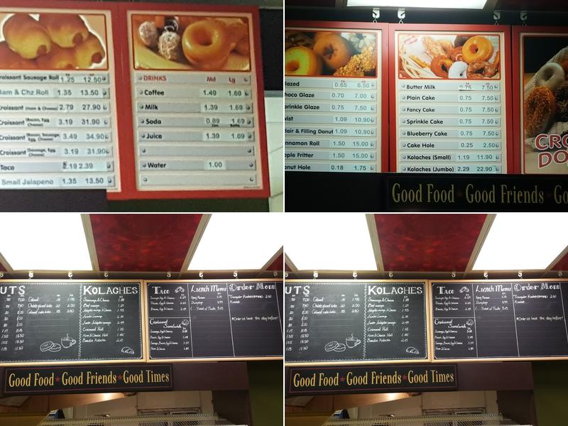 Crown Donuts Menu