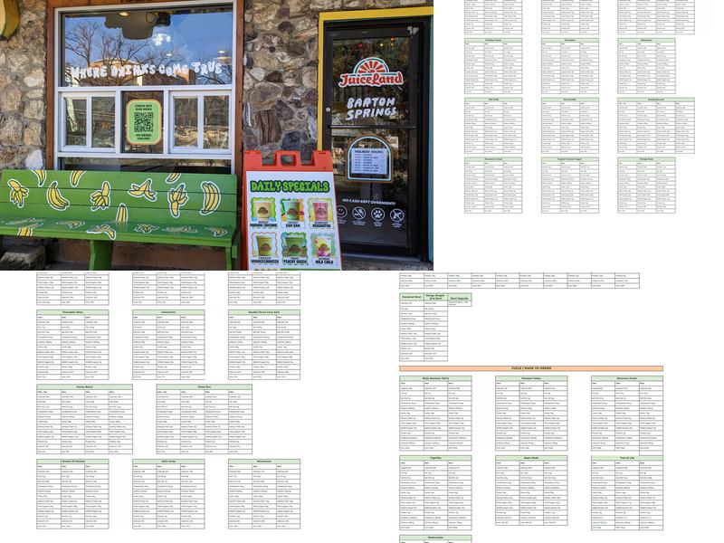 JuiceLand Menu