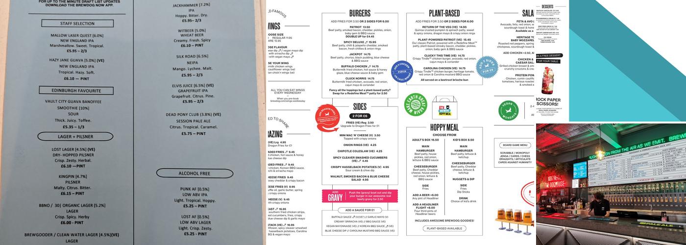 BrewDog DogHouse Edinburgh Bar & Terrace Menu