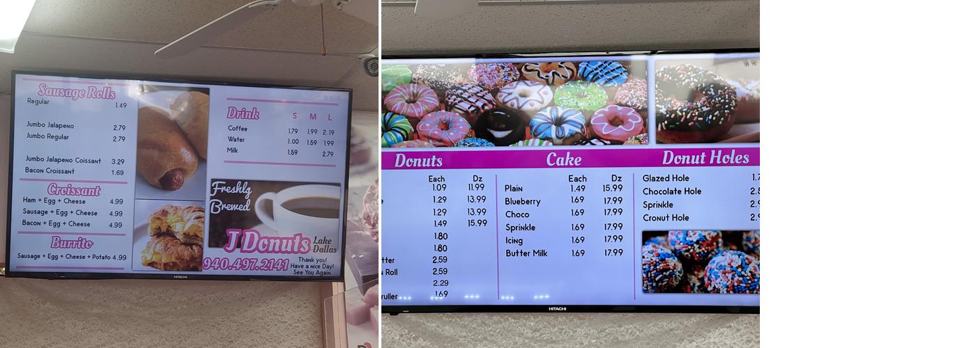 J DONUTS Menu