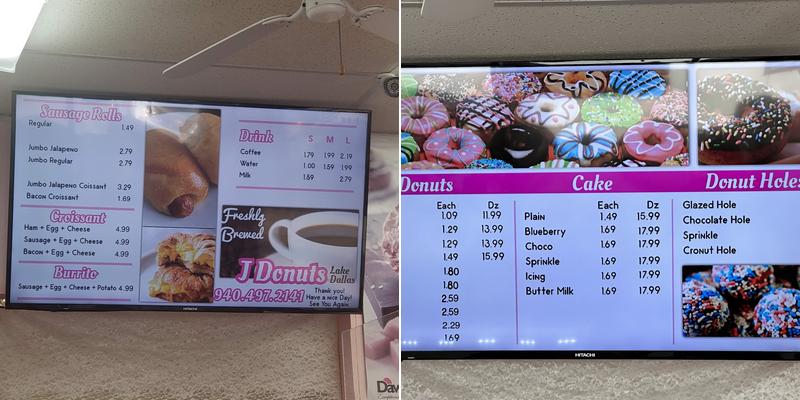 J DONUTS Menu