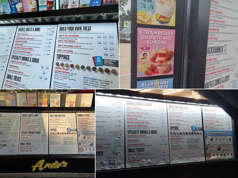 Andy's Frozen Custard Menu