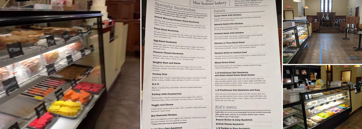 Blue Bonnet Bakery Menu