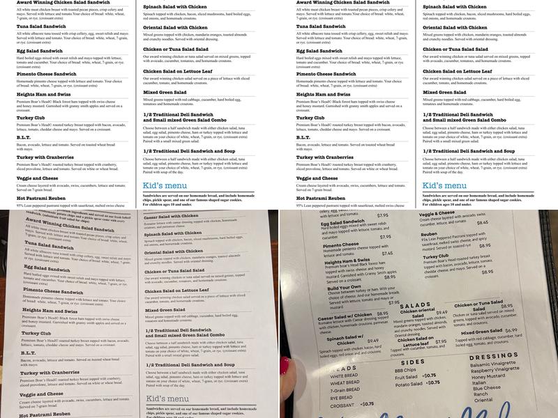 Blue Bonnet Bakery Menu