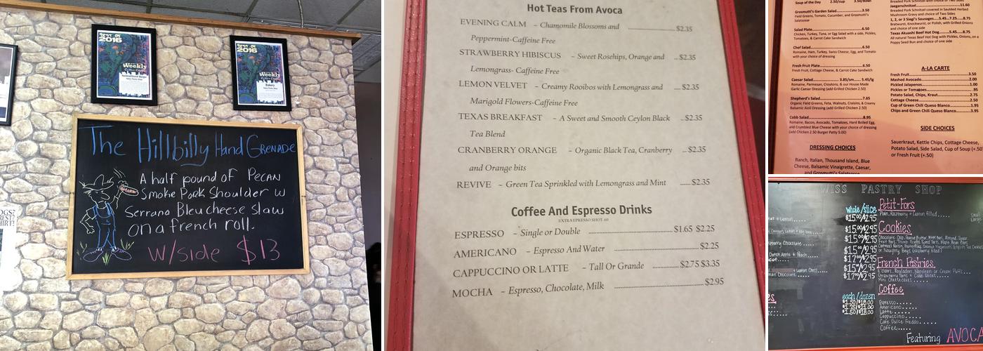 Swiss Pastry Shop Menu