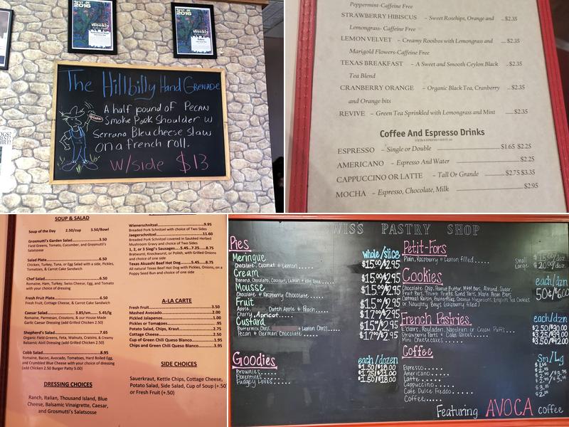 Swiss Pastry Shop Menu