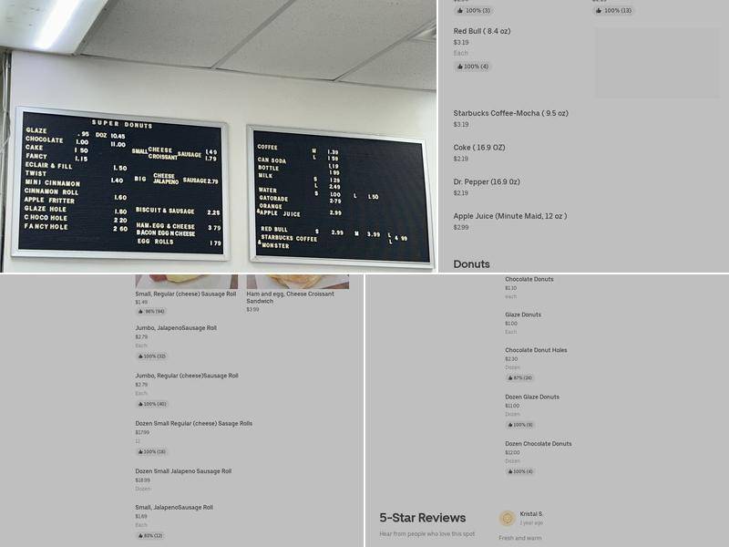 Super Donuts Menu