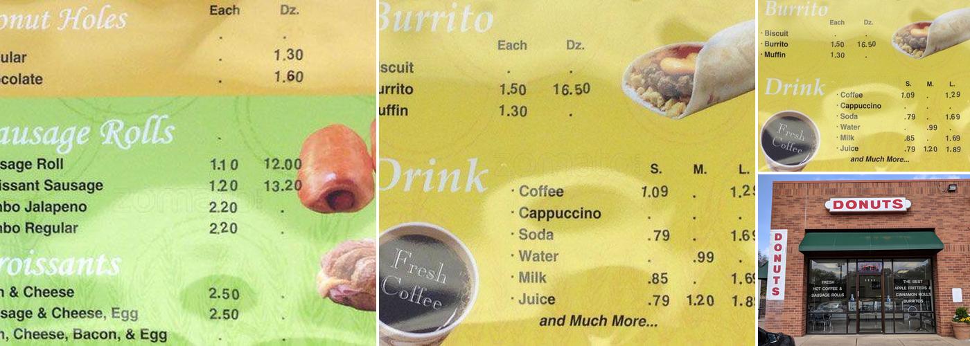 Happy Donuts Menu