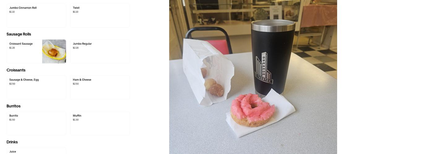 Happy Donut Shop Menu