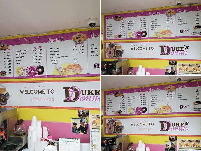 Duke's Donuts Menu