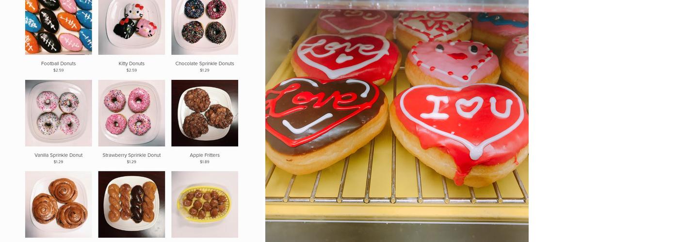 Terry's Donut Menu