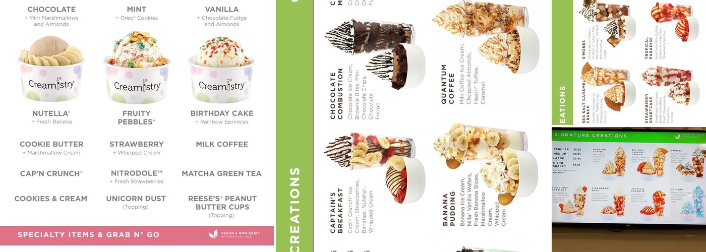 Creamistry Menu