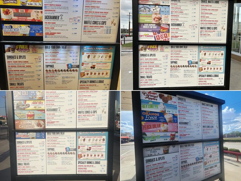 Andy's Frozen Custard Menu