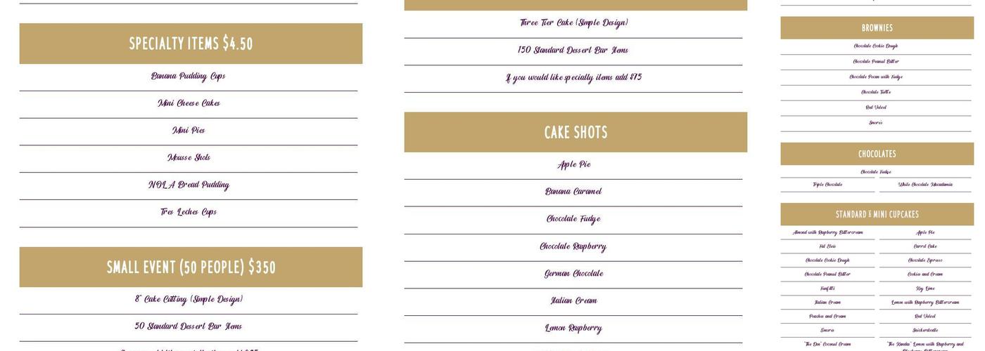 Vernele’s Bakery ,Conroe,Tx Menu