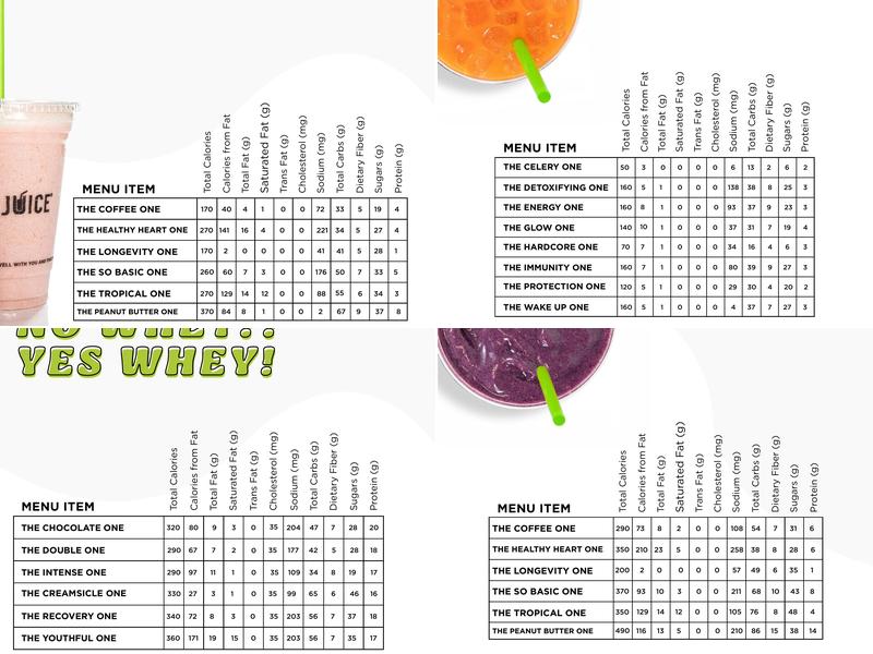 Clean Juice Menu