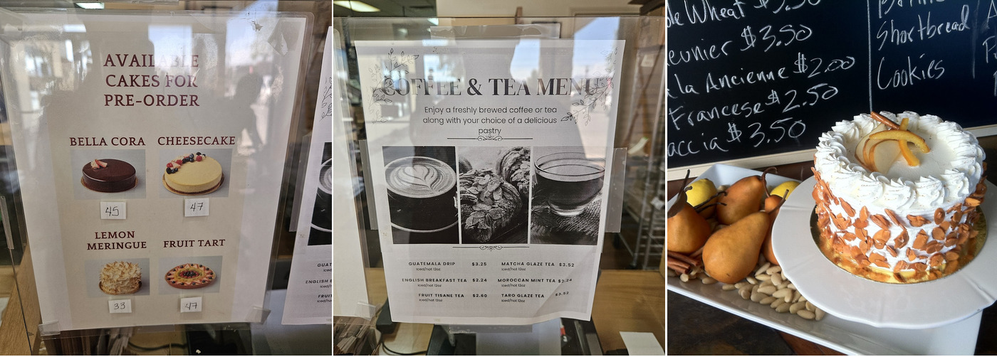 Bella Cora Bakery Menu