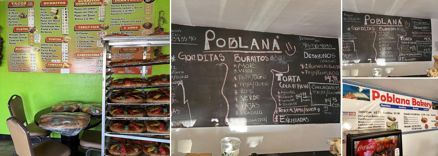 Poblana Bakery Menu