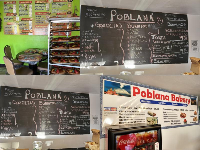 Poblana Bakery Menu