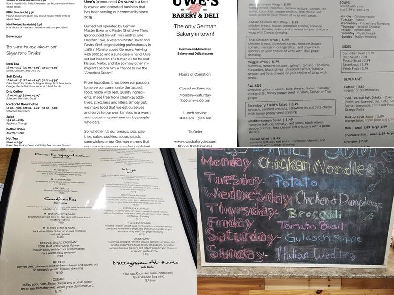 Uwe's All-Natural Menu