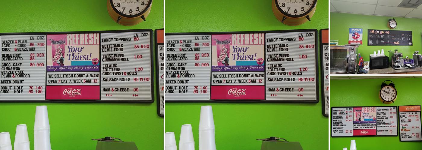 Wonderful Donuts Menu