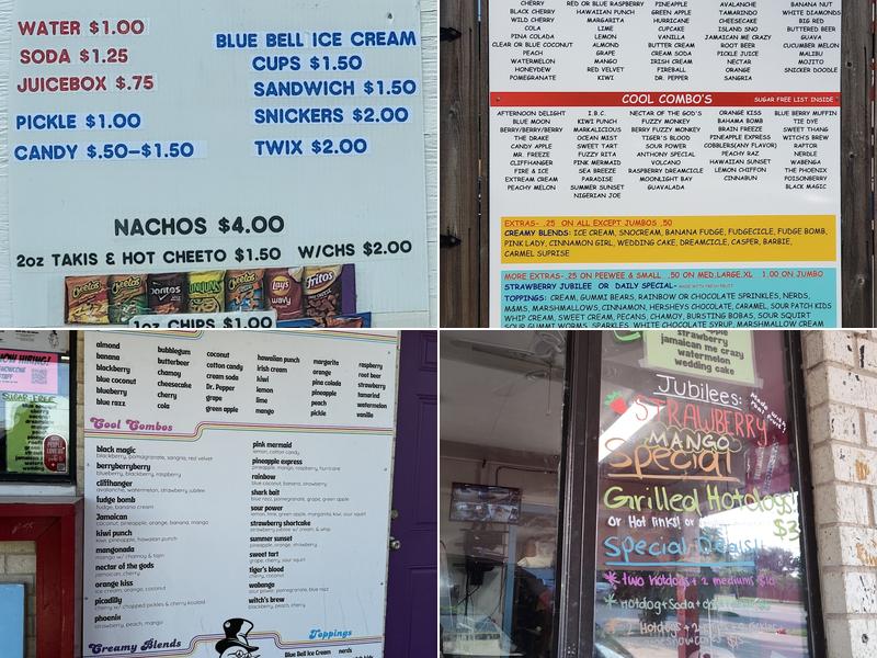 Bedford Snoball Menu