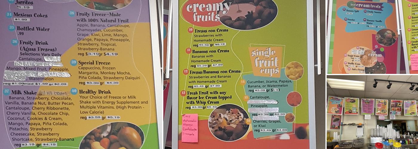 La Paletera Menu