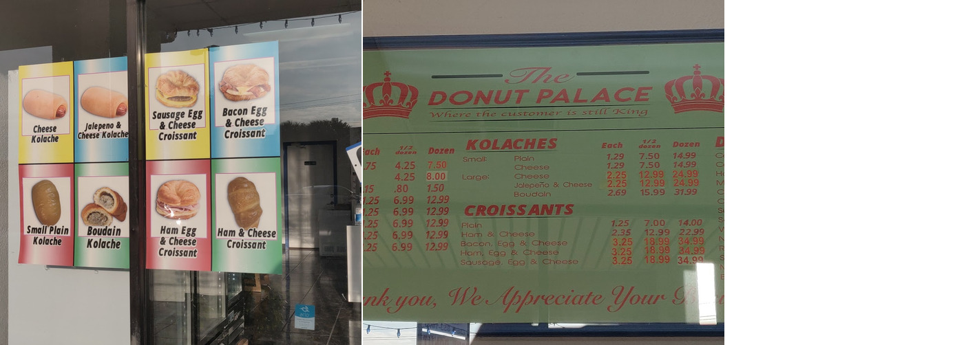 Donut Palace Menu