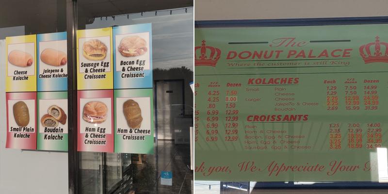 Donut Palace Menu