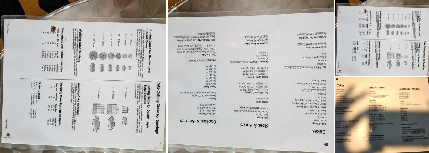Natalie Bakery Menu